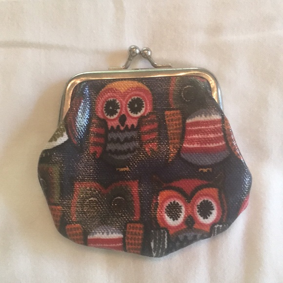 Handbags - FREE ADD ON Owl change purse with snap close multi colour coin wallet